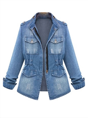 Large Size Women's Long-sleeved Jeans PLUS Jacket