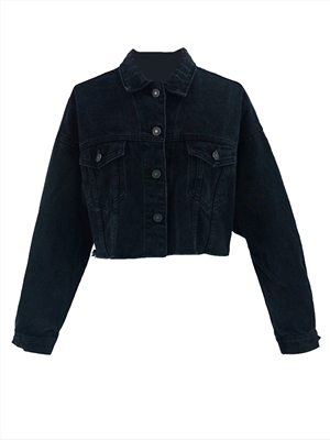 Women's Short Washed Denim Jacket