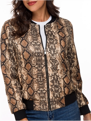 Women's Snake Print Slim Short Coat