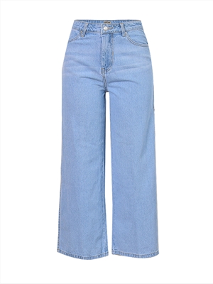 Eight-point high-waisted double-sided split culottes for women loose wide-leg jeans